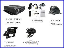 1080P 4CH SD 4G GPS Car DVR Rear View system Realtime Vehicle Recorder IR Camera