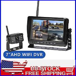 1080P Digital Wireless Rear View 7'' DVR Quad Monitor Backup Camera For Truck RV