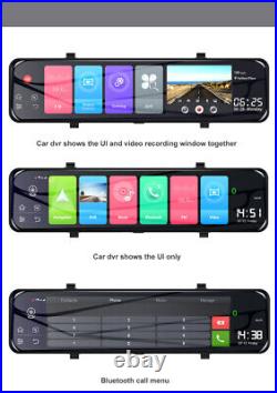 1080P HD 12 Android 8.1 4G WIFI 2CH Car GPS Rearview Mirror Dash Cam Recorder