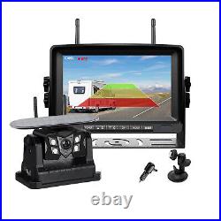 1080P Solar Magnetic Backup Camera 7 Monitor DVR kit For Truck Rear View Revers