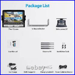 1080P Solar Magnetic Backup Camera 7 Monitor DVR kit For Truck Rear View Revers