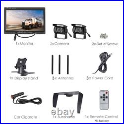 1080P Wireless 7 Monitor 2x IR Night Vision Backup Camera for Truck Caravan RVs