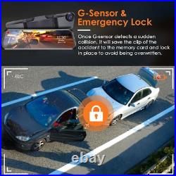 10 12 Dash Cam Mirror 4K GPS Car Rear View Backup Dual Camera Night Vision