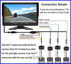 10.1 1080P AHD Screen Car/RV/Bus/Truck Monitor Rear View Camera Splitscreen CCD