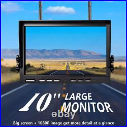 10.1 Quad DVR Digital Wireless Monitor 4x Backup Side RearView Camera for Truck