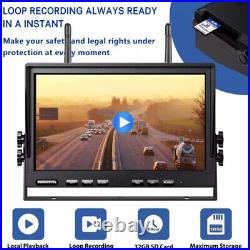 10.1 Quad DVR Digital Wireless Monitor 4x Backup Side RearView Camera for Truck