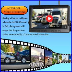 10.1 Quad DVR Digital Wireless Monitor 4x Backup Side RearView Camera for Truck