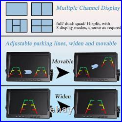 10.1 Quad DVR Digital Wireless Monitor 4x Backup Side RearView Camera for Truck