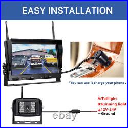 10.1 Quad DVR Digital Wireless Monitor 4x Backup Side RearView Camera for Truck