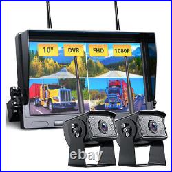 10.1 Quad DVR Monitor Digital Wireless 2x 1080P Cam Rear View Camera for Truck 10.1 Quad DVR Monitor Digital Wireless 2x 1080P Cam Rear View Camera for Truck
