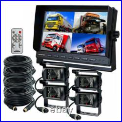 10.1 Quad Monitor 4 CCD Rear View Backup Camera System For Trailer Truck RV Bus 10.1 Quad Monitor 4 CCD Rear View Backup Camera System For Trailer Truck RV Bus