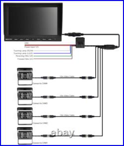 10.1 Quad Monitor 4 CCD Rear View Backup Camera System For Trailer Truck RV Bus 10.1 Quad Monitor 4 CCD Rear View Backup Camera System For Trailer Truck RV Bus