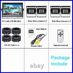 10.1 Quad Monitor CCD Backup Camera 4Pin 10m Cable 12-24v For Truck Caravan RV
