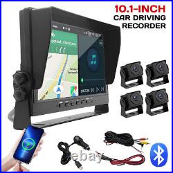 10.1 Quad Monitor DVR 4 Backup Camera Car Rear Front View For Truck Trailer Bus