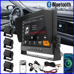 10.1 Quad Monitor DVR 4 Backup Camera Car Rear Front View For Truck Trailer Bus
