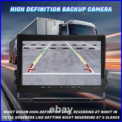 10.1 Quad Monitor DVR 4 Backup Camera Car Rear Front View For Truck Trailer Bus