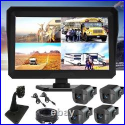 10.1 Quad Monitor DVR 4 Dash Cam Rear View Backup Camera for Truck Semi Trailer