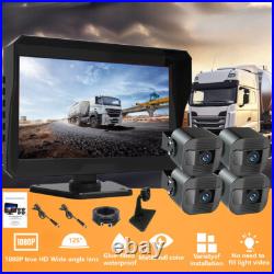 10.1 Quad Monitor DVR 4 Reversing Camera Parking Night Vision For Truck RV BUS