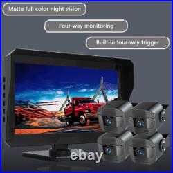 10.1 Quad Monitor DVR 4 Side Rear View Reversing Camera For Truck Trailer BUS