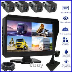10.1 Quad Monitor DVR 4 Side Rear View Reversing Camera RV Truck Trailer BUS