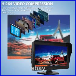 10.1 Quad Monitor DVR 4 Side Rear View Reversing Camera RV Truck Trailer BUS
