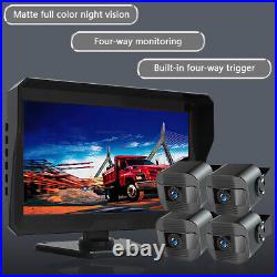 10.1 Quad Monitor DVR 4 Side Rear View Reversing Camera RV Truck Trailer BUS