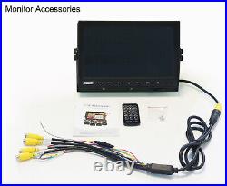10.1 Quad Monitor DVR Max 256GB 4x 4PIN 1080P AHD IR Rear View Camera For Truck