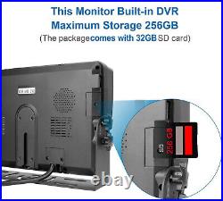 10.1 Quad Monitor DVR Max 256GB 4x 4PIN 1080P AHD IR Rear View Camera For Truck