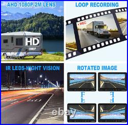10.1 Quad Monitor DVR Max 256GB 4x 4PIN 1080P AHD IR Rear View Camera For Truck