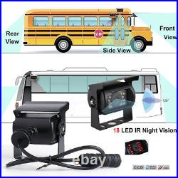 10.1 Quad Monitor Split Screen 4PIN CCD Front Rear View Backup Camera Truck Bus