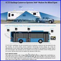 10.1 Quad Monitor Split Screen 4PIN CCD Front Rear View Backup Camera Truck Bus