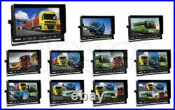 10.1 Quad Monitor Split Screen 4PIN Heavy Duty Rear View Backup Camera Truck RV