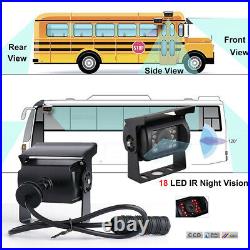 10.1 Quad Monitor Split Screen 4PIN Heavy Duty Rear View Backup Camera Truck RV