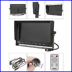 10.1 Quad Monitor Split Screen 4PIN Heavy Duty Rear View Backup Camera Truck RV