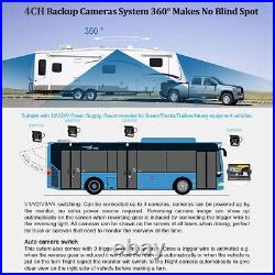 10.1'' Quad Monitor Split Screen Rear Side View Backup CCD Camera System Truck