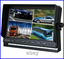 10.1 Quad Monitor Splitscreen 4x 4 PIN CCD Color Rear View Camera 4x 10m Truck