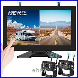 10.1 Wireless Backup Camera System 1080P AHD Rear Side View Cameras with Tou