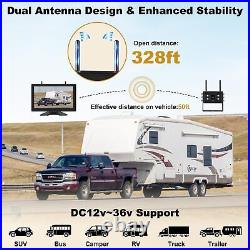 10.1 Wireless Backup Camera System 1080P AHD Rear Side View Cameras with Tou