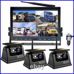 10.1 Wireless Monitor DVR 3x Solar Magnet Standby Rear View Camera For Truck RV