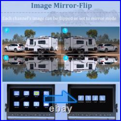 10.1 Wireless Monitor DVR 3x Solar Magnet Standby Rear View Camera For Truck RV