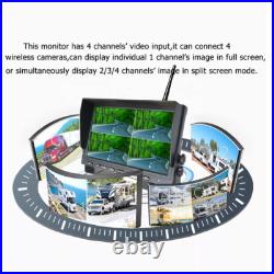 10.1 Wireless Monitor DVR 3x Solar Magnet Standby Rear View Camera For Truck RV