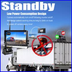 10.1 Wireless Monitor DVR 3x Solar Magnet Standby Rear View Camera For Truck RV