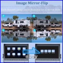 10.1 Wireless Monitor DVR 4x Solar Magnet Standby Rear View Camera For RV Truck