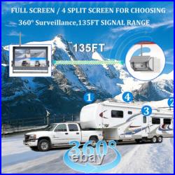 10.1 Wireless Monitor DVR 4x Solar Magnet Standby Rear View Camera For RV Truck