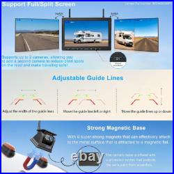 10.1 Wireless Monitor DVR 4x Solar Magnet Standby Rear View Camera For RV Truck
