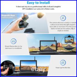 10.1 Wireless Monitor DVR 4x Solar Magnet Standby Rear View Camera For RV Truck