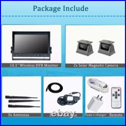 10.1 Wireless Monitor DVR Solar Magnet Standby Rear View Camera For Truck RV