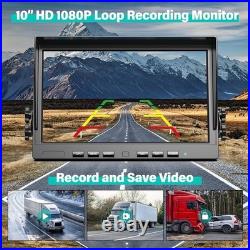 10.1 Wireless Solar Magnetic 9600mA Backup Camera IPS Monitor DVR for Truck RVs