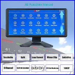 10.36 5ch Monitor 1080P Backup Camera IR AHD Night Vision For Truck 360 View