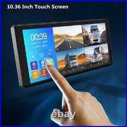 10.36 IPS Quad Monitor DVR 4 Backup Camera Multi Media For Truck Trailer RV Bus